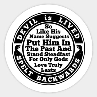 Devil Is Lived Spelt Backwards Sticker